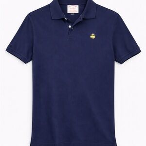 Brooks Brothers Dark Blue Polo with Yellow Logo